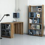 Hanah Home Escritorio de estudio y estantería Nogal y Calcedonia